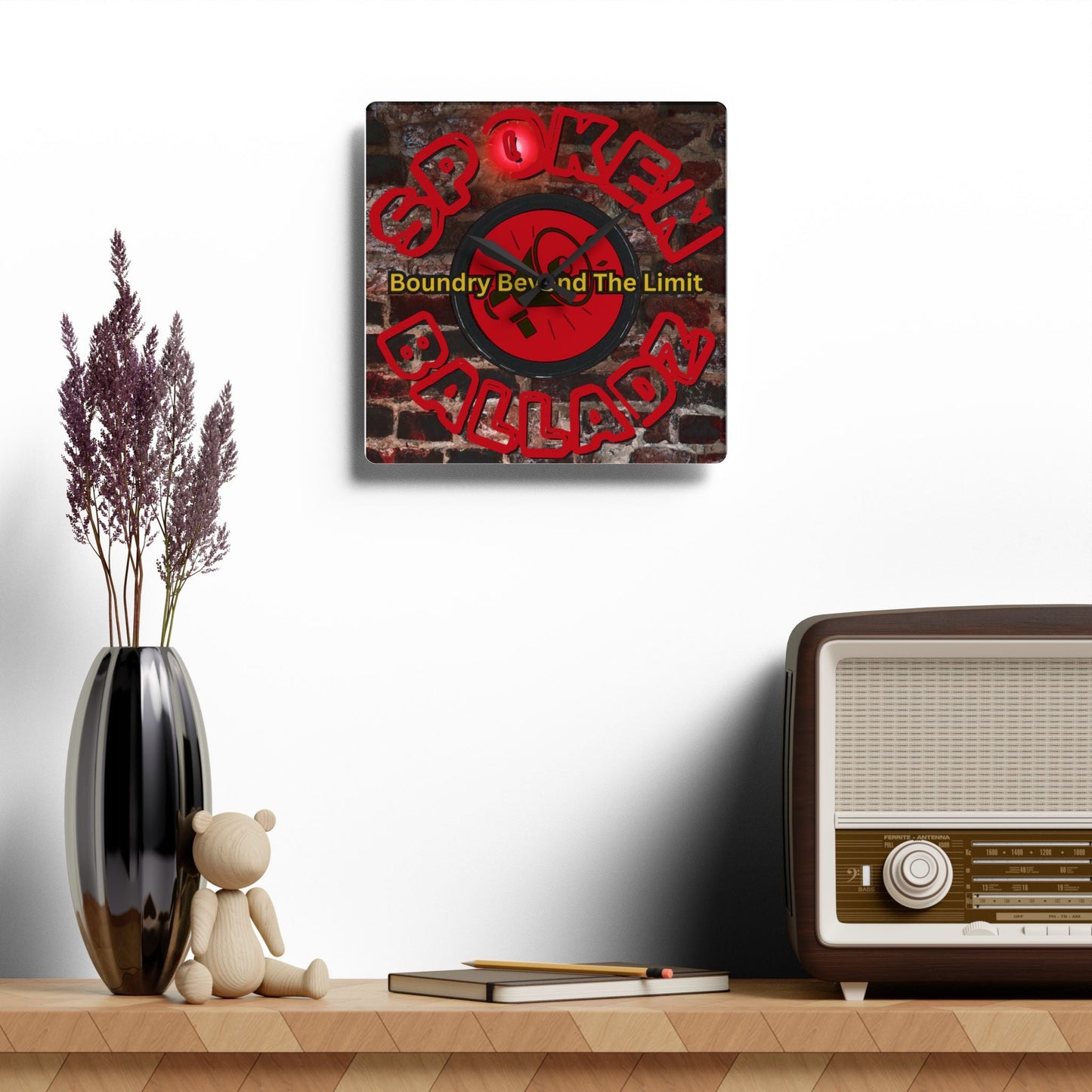 Spoken Balladz - OG On The Brickz Acrylic Wall Clock Printify
