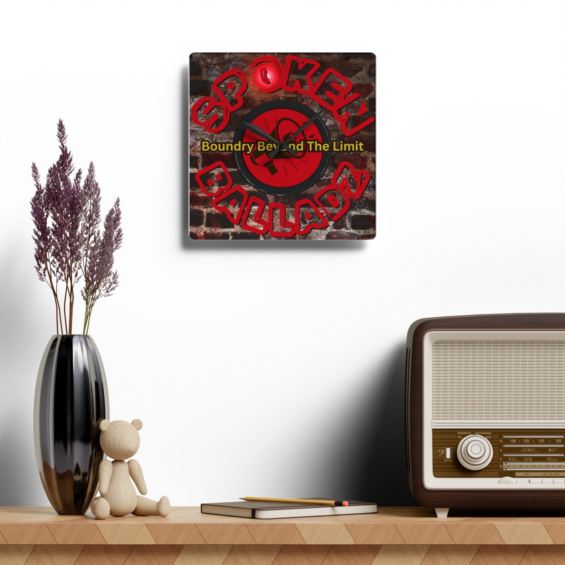 Spoken Balladz - OG On The Brickz Acrylic Wall Clock Printify