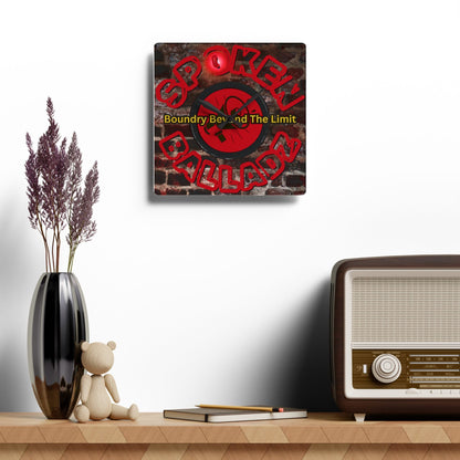 Spoken Balladz - OG On The Brickz Acrylic Wall Clock Printify