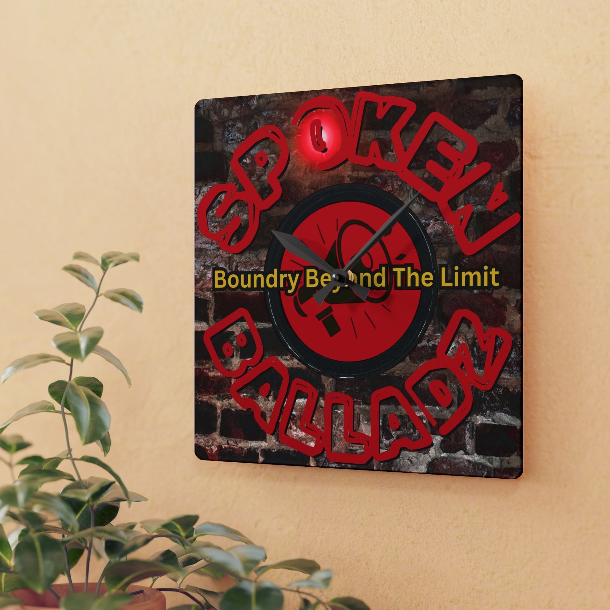 Spoken Balladz - OG On The Brickz Acrylic Wall Clock Printify
