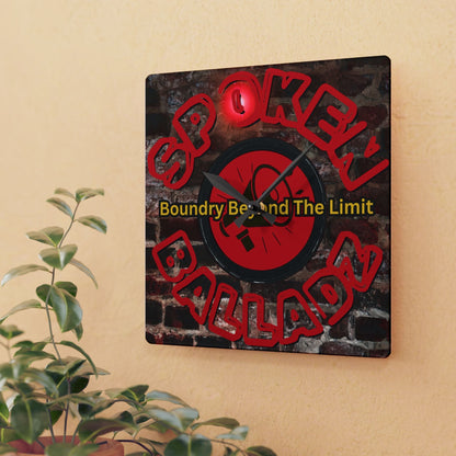 Spoken Balladz - OG On The Brickz Acrylic Wall Clock Printify