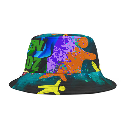 Spoken Balladz Vibe Bucket Hat - Colorful Artistic Headwear for Autism Awareness