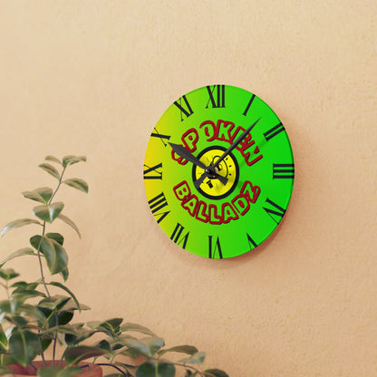Spoken Balladz Acrylic Wall Clock - Vibrant Original Retro Designer Decor Printify