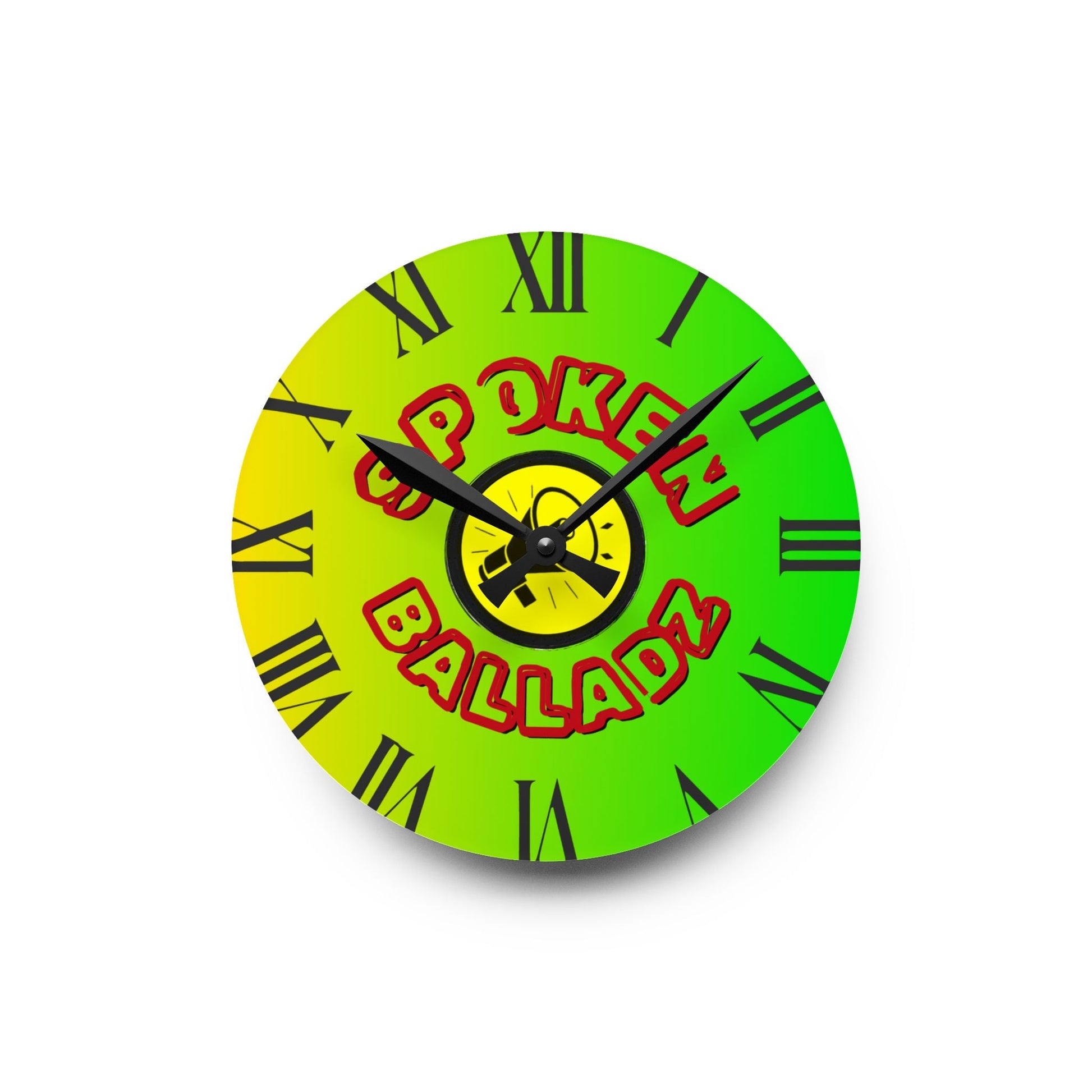 Spoken Balladz Acrylic Wall Clock - Vibrant Original Retro Designer Decor Printify