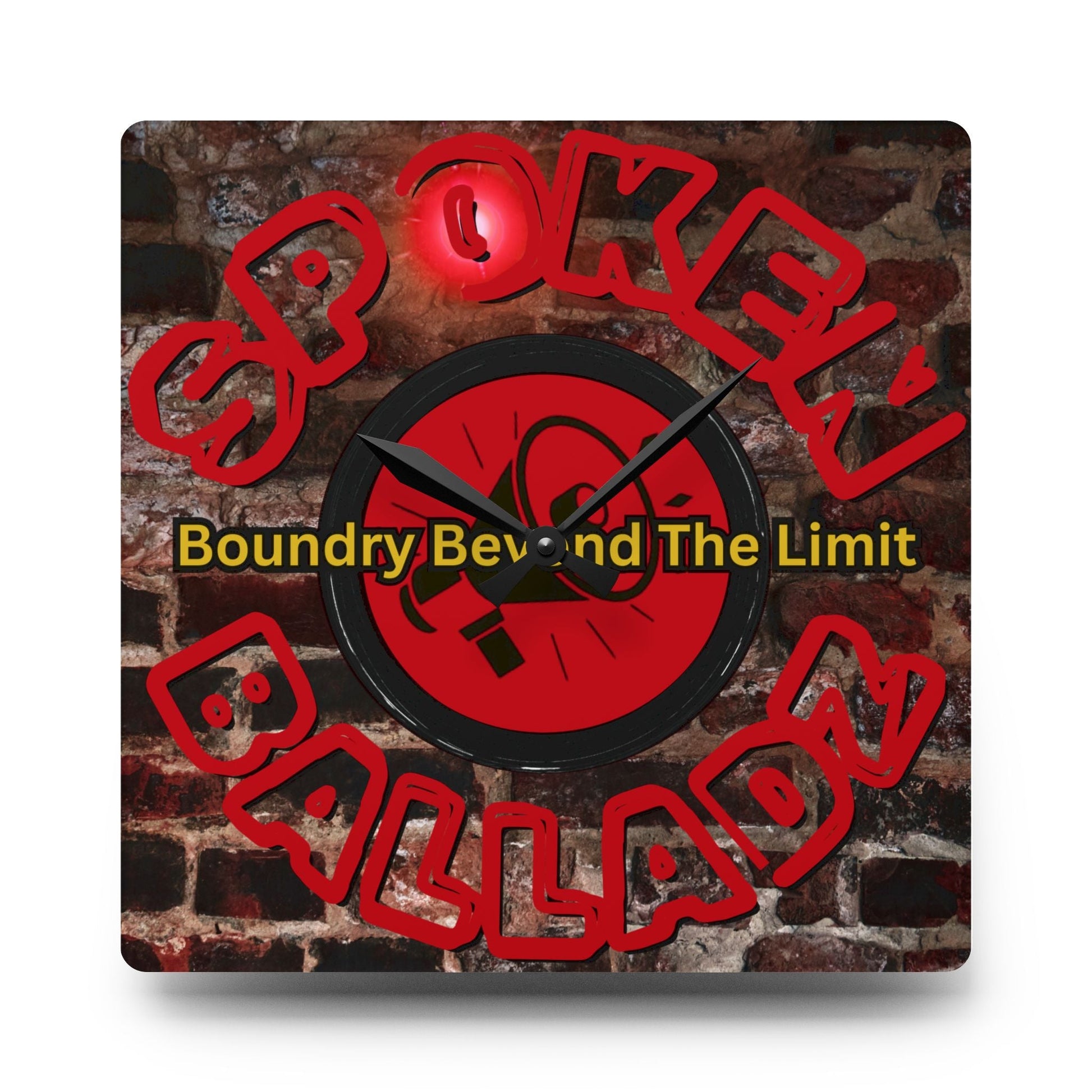 Spoken Balladz - OG On The Brickz Acrylic Wall Clock Printify