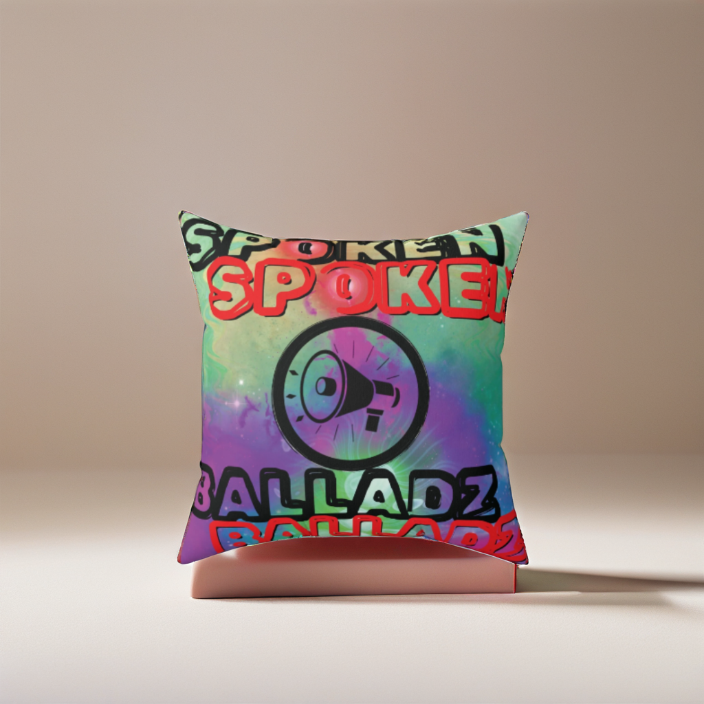 Spoken Balladz 'Say It Twice X Signature Logo' Cushion Printify